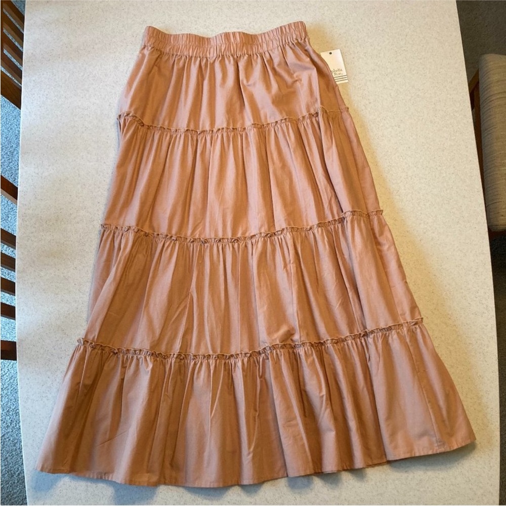 Elegant Tan Tiered Skirt